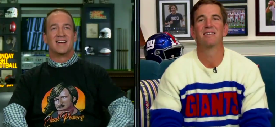 Peyton Manning gets in on the ‘Chad Powers’ fun during ‘ManningCast’