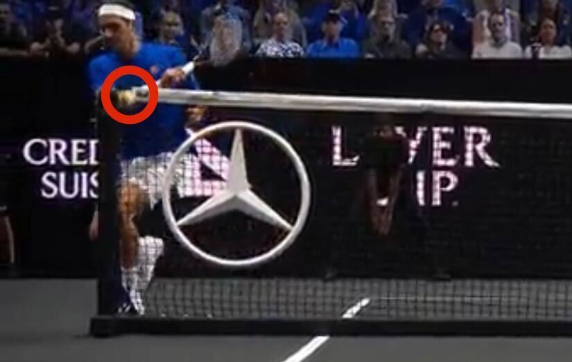 Roger Federer somehow hit the ball through the corner of the net in his final match, and fans were blown away