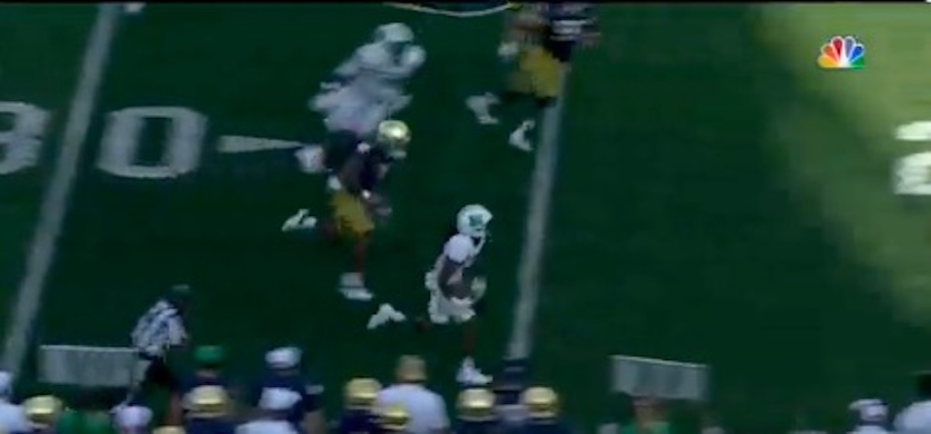 See Marshall’s stunning pick-six to help secure huge road upset vs. No. 8 Notre Dame