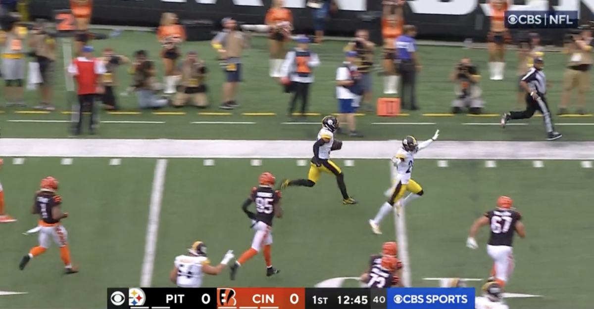 Joe Burrow’s first pass of the 2022 NFL season was a brutal pick-six against the Steelers