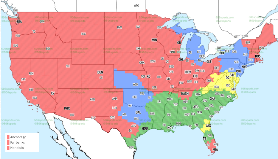 Here’s the TV broadcast map for Eagles at Lions in Week 1