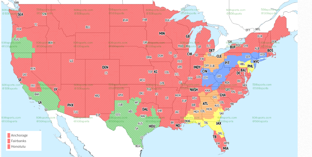 TV coverage map for Eagles vs. Jaguars in Week 4