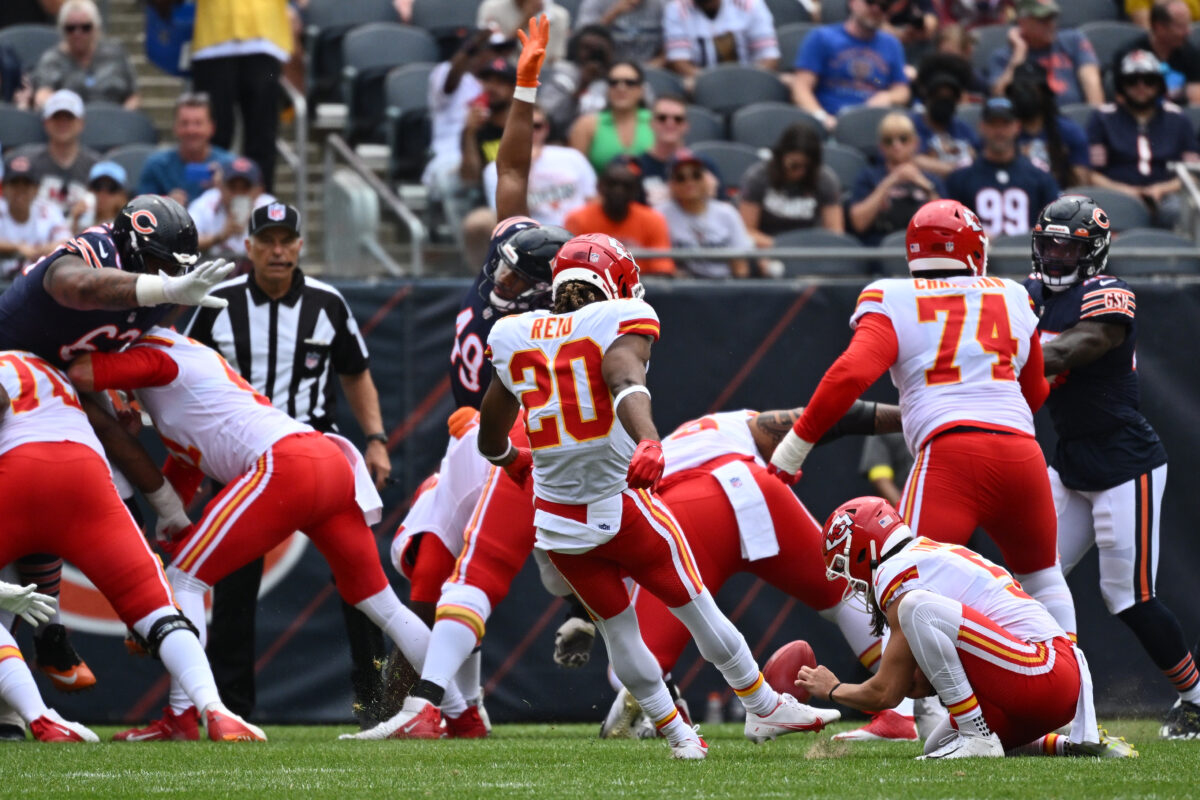 Chiefs S Justin Reid replaces K Harrison Butker after apparent ankle injury