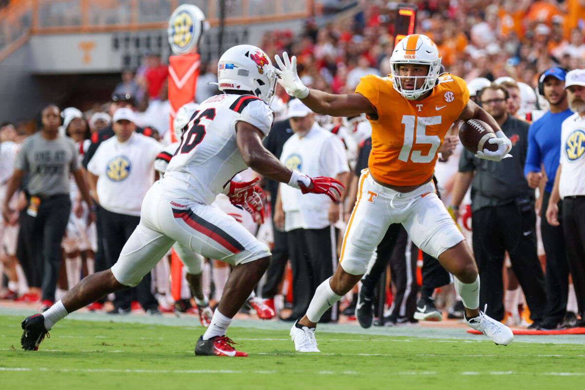 Former Trojan Bru McCoy makes an impact for Tennessee in Week 1 win