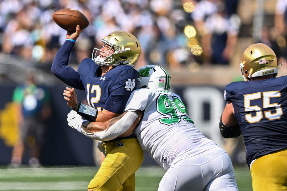 Notre Dame starting quarterback out for the year
