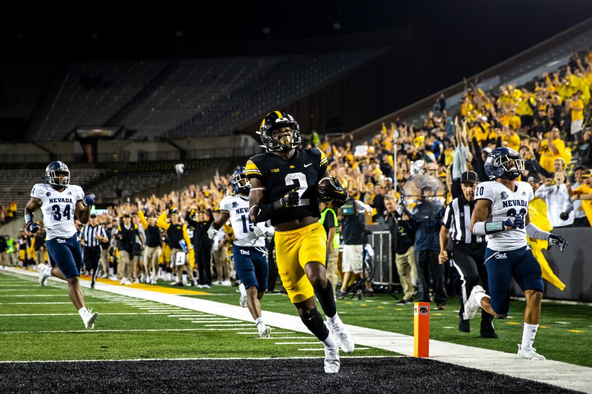 ‘My heart just dropped’: Iowa Hawkeyes frosh RB Kaleb Johnson elated after two-touchdown day