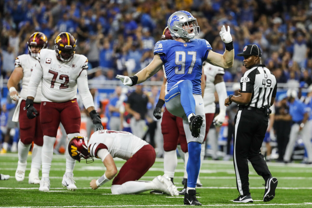 Lions rookie report: Aidan Hutchinson helps Detroit to its first win of the season
