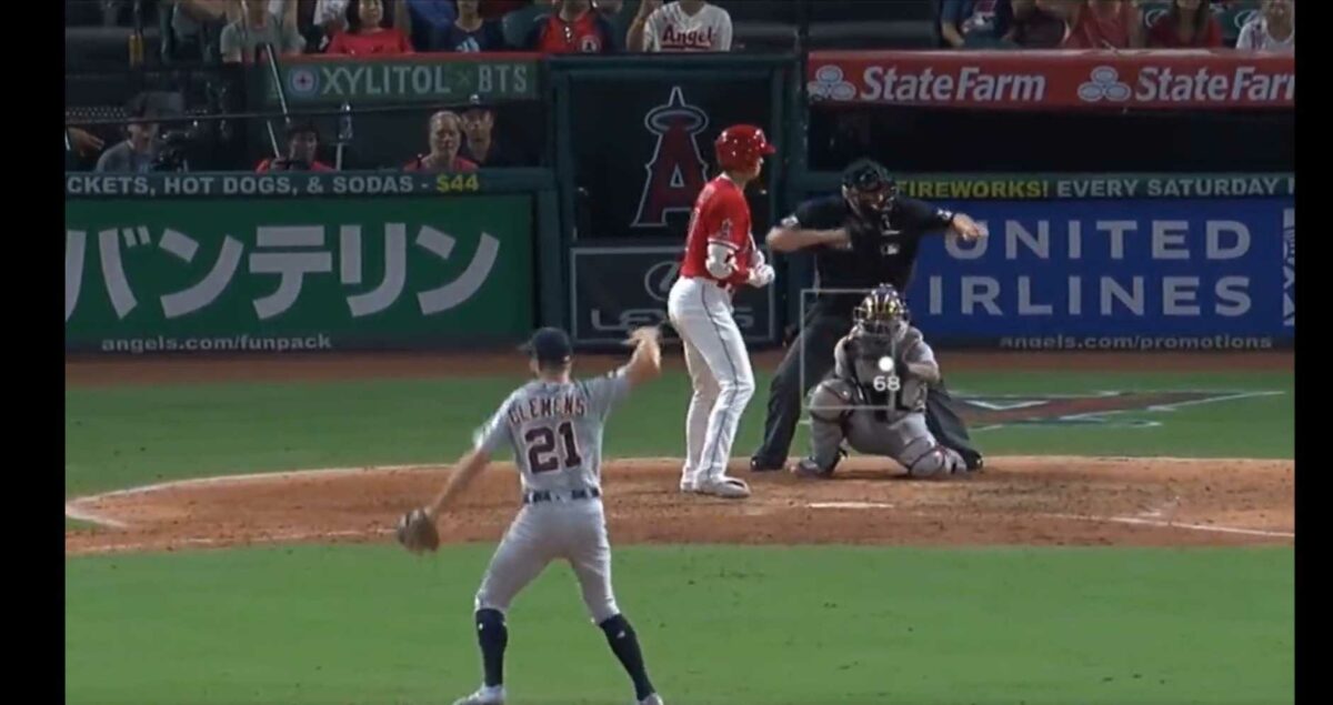 Infielder Kody Clemens had the best reaction after striking out Shohei Ohtani with a 68 MPH pitch
