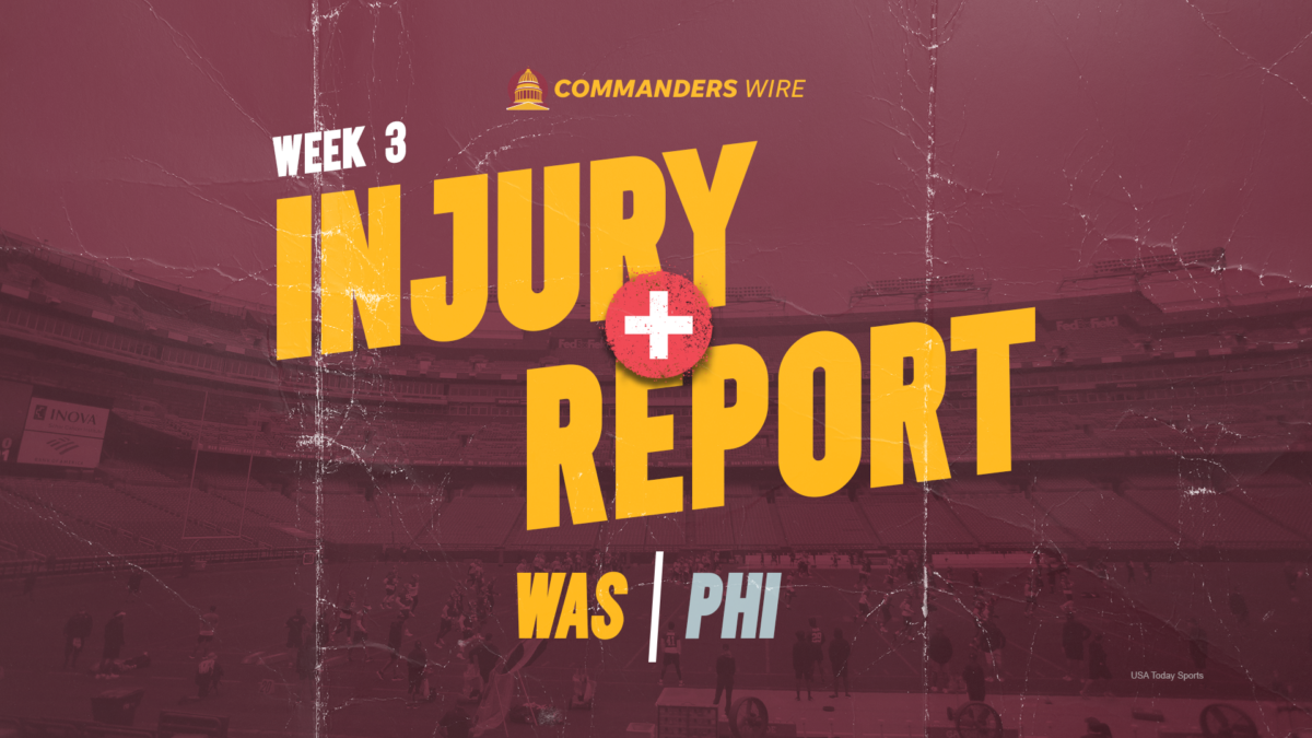 Second injury report for Commanders vs. Eagles, Week 3