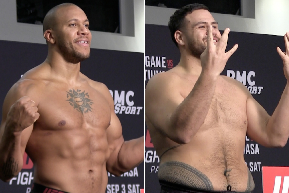 UFC Fight Night 209 weigh-in video: Tai Tuivasa has 19 pounds on Ciryl Gane
