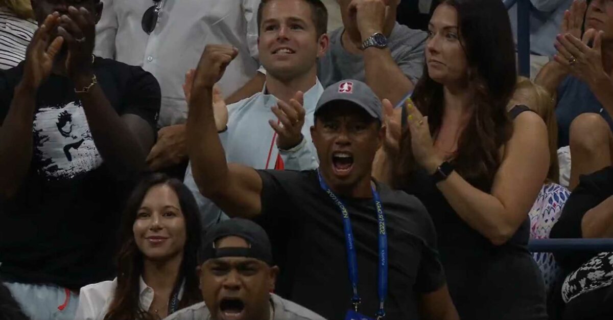 Tiger Woods delivered the most epic fist pump while rooting on Serena Williams and everyone loved it