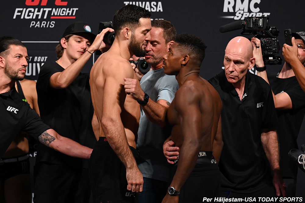 UFC Fight Night 209 ceremonial weigh-in faceoffs video, photo gallery