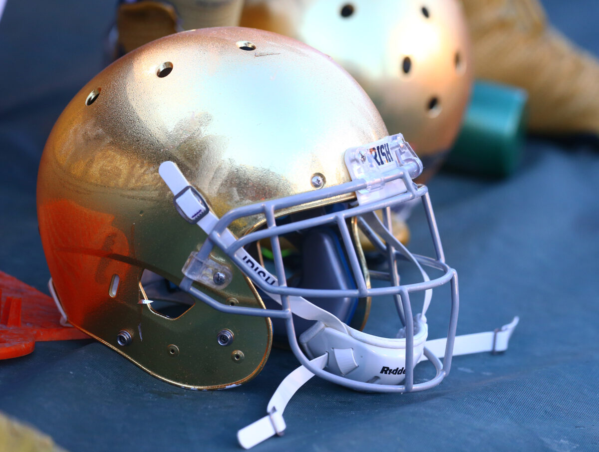 Notre Dame makes slight tweak to iconic helmet