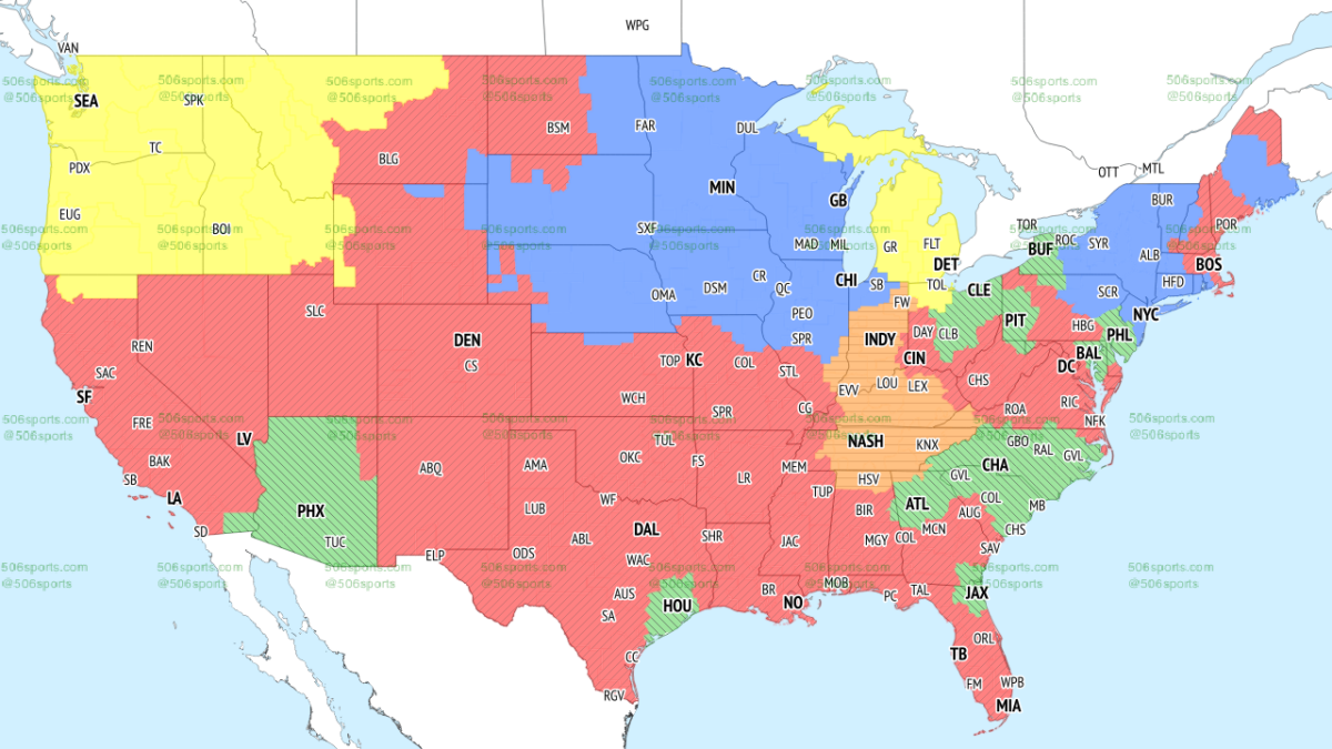 Broadcast map for Bears vs. Giants in Week 4