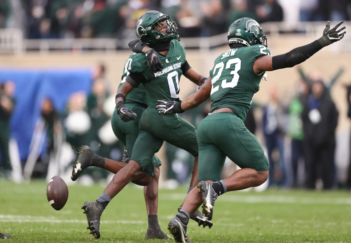 WATCH: Charles Brantley gets pick-six for Michigan State football