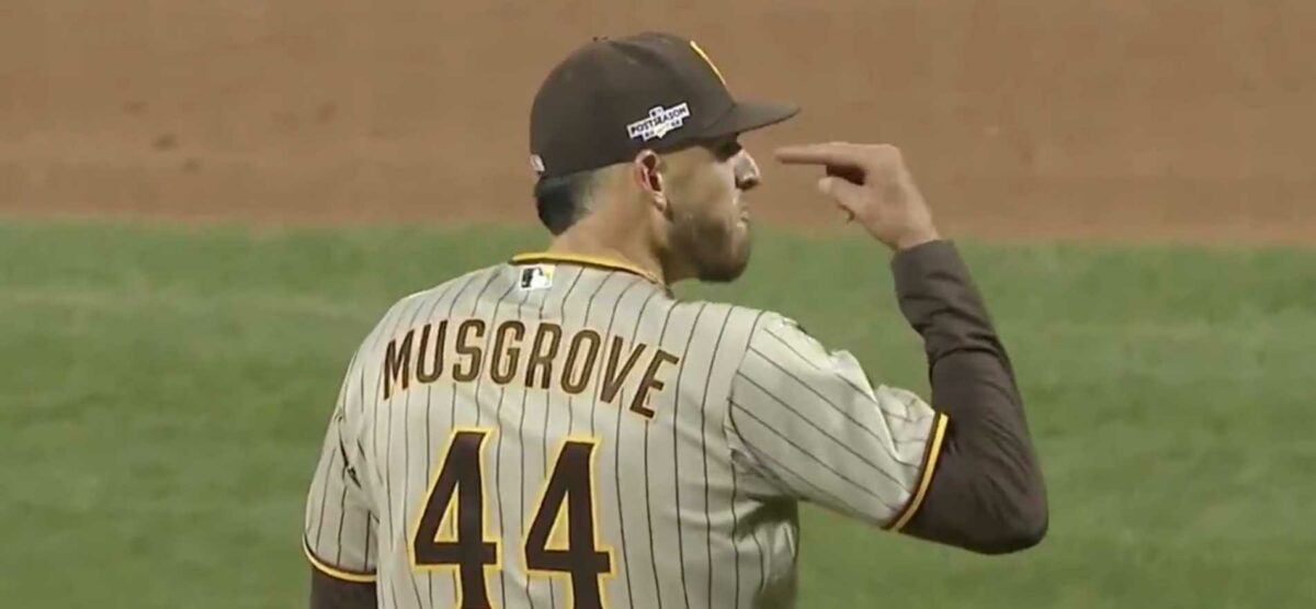 Joe Musgrove appeared to do a Kenny Powers taunt after getting his ear checked for foreign substances