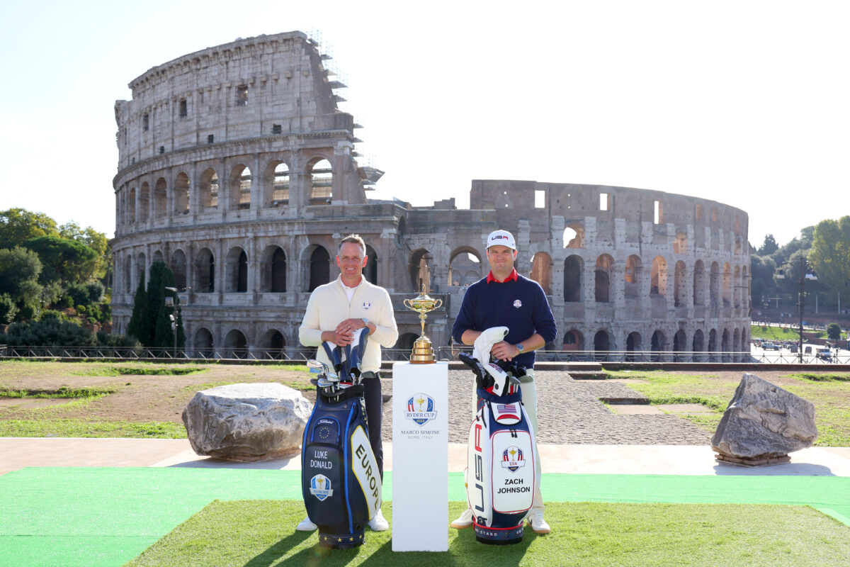 Captains Zach Johnson, Luke Donald meet Pope Francis at the Vatican, give him a replica Ryder Cup
