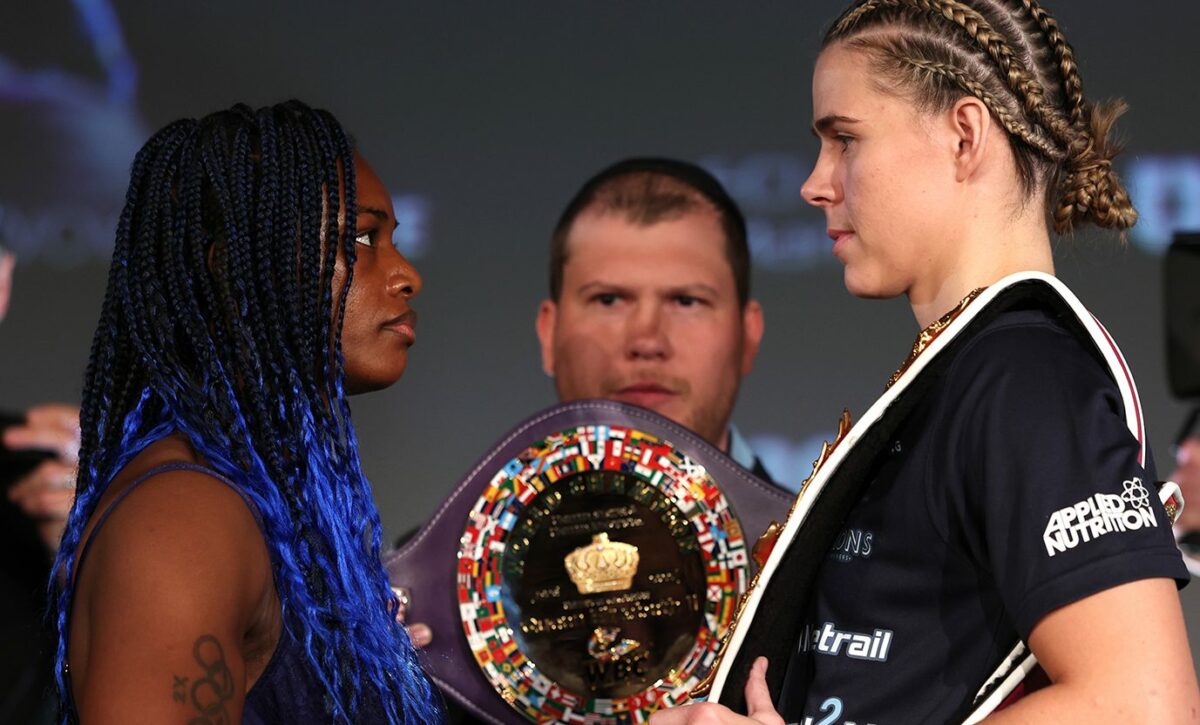 Video and photos: Claressa Shields, Savannah Marshall make weight for Saturday’s fight