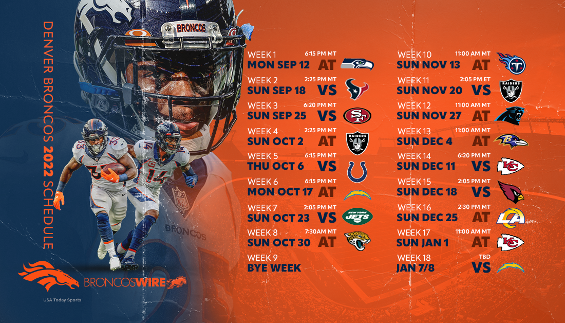 Denver Broncos 2022 Schedule
