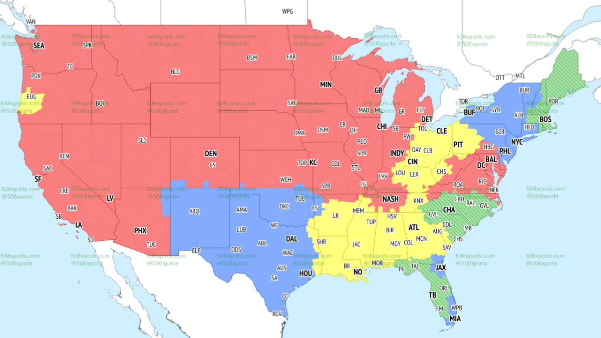 Week 7 NFL Broadcast Maps: Who to watch with Vikings on a bye