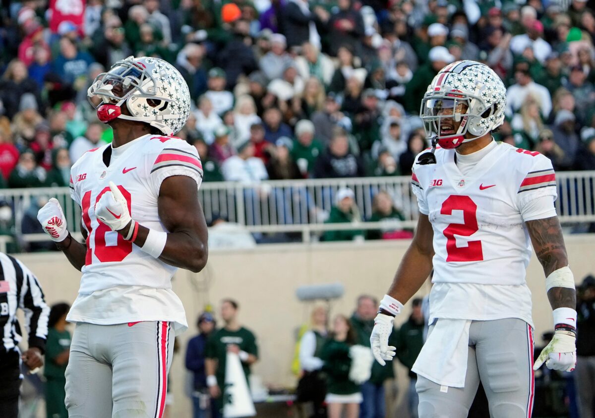 Social media reacts to ridiculous Marvin Harrison Jr touchdown catch vs. Michigan State