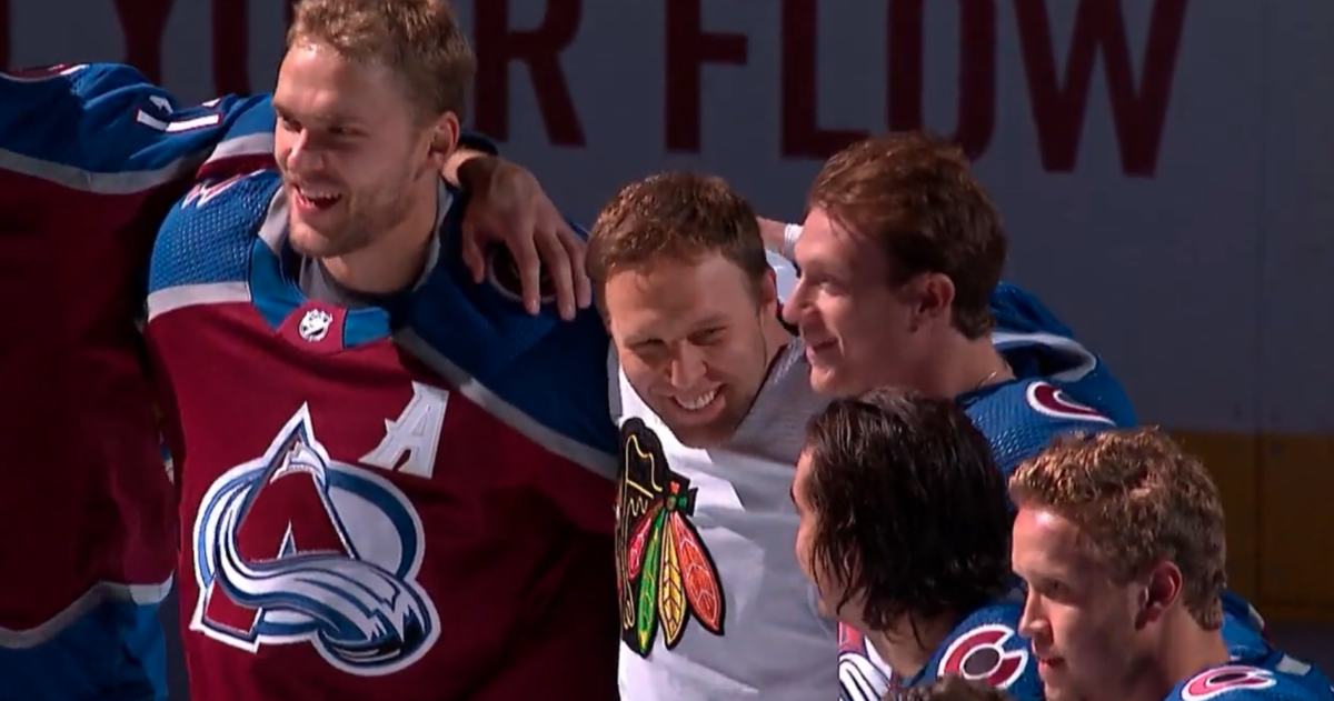 Former Avalanche Jack Johnson took part in Stanley Cup banner ceremony and NHL fans loved it