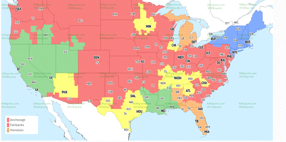 TV coverage map for Eagles vs. Steelers in Week 8