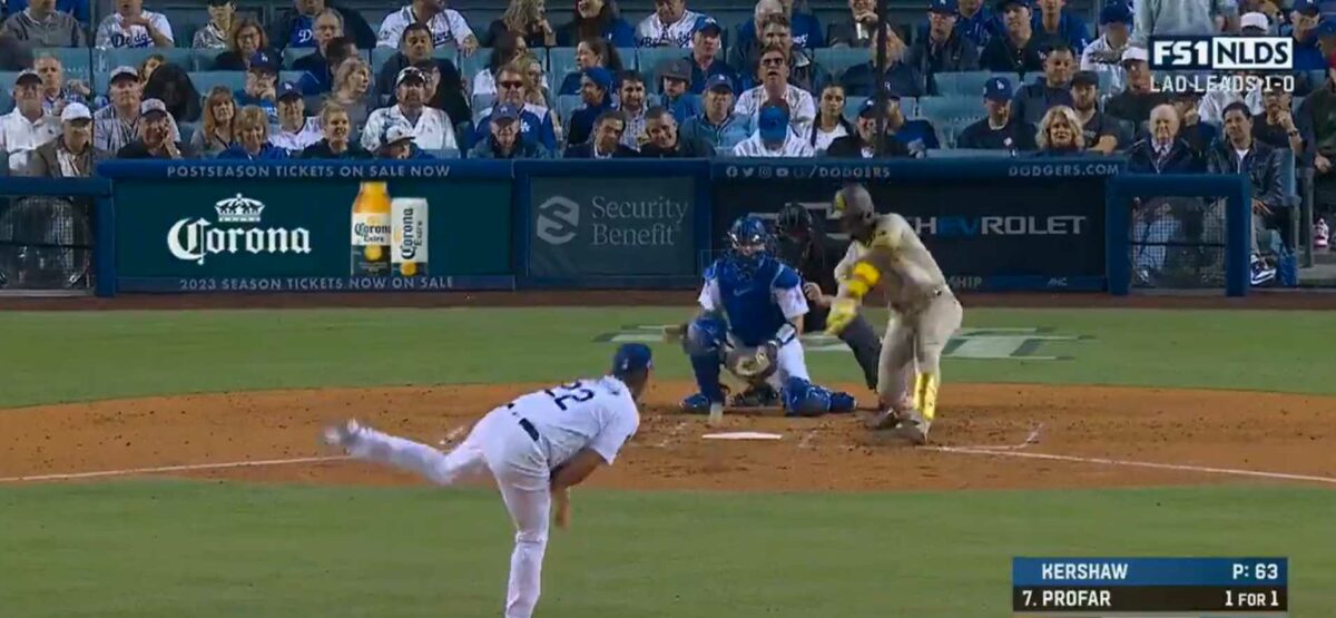 Clayton Kershaw is so good that he threw a strike with a pitch that bounced well before the plate