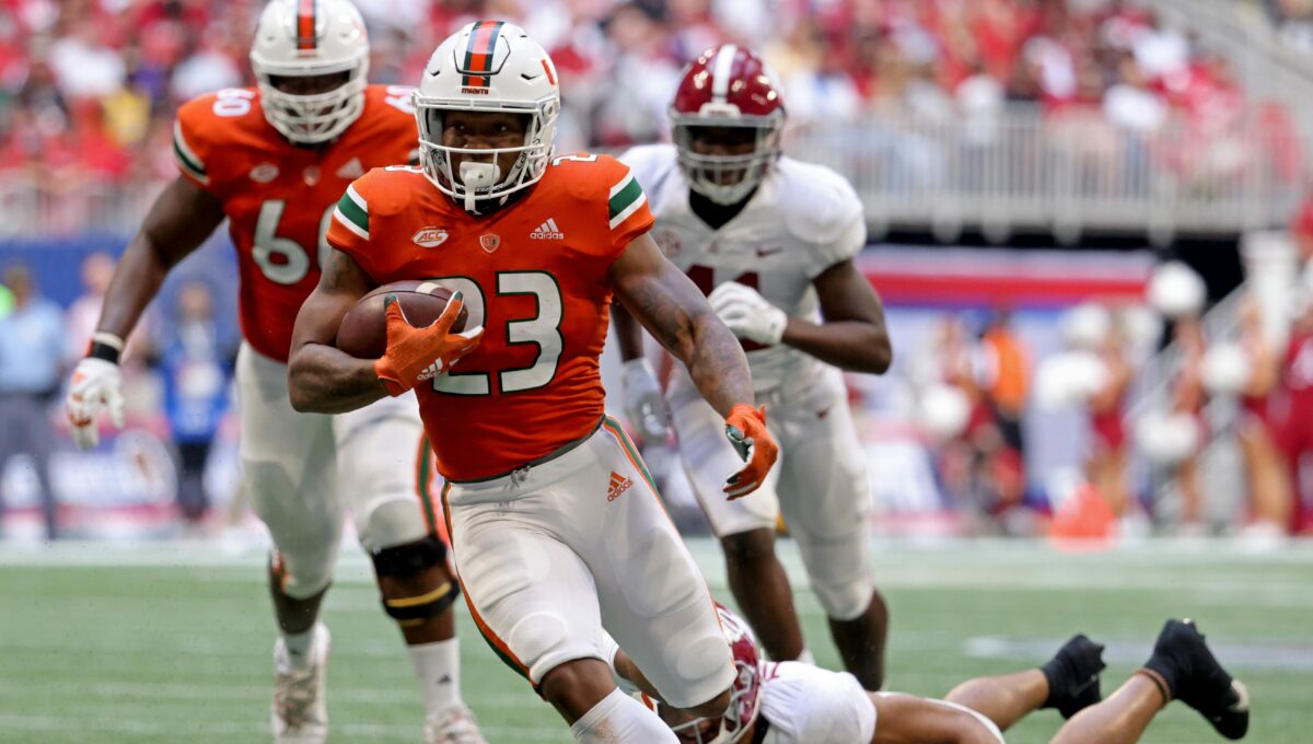 Panthers working out former Miami Hurricanes RB Cam’Ron Harris