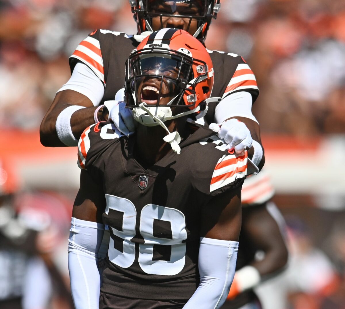 WATCH: Browns A.J. Green picks off Joe Burrow with Myles Garrett lead blocking