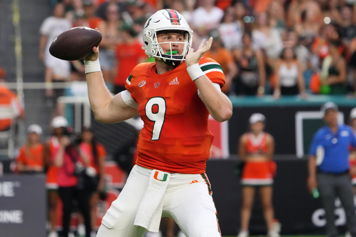 Miami sticking with Tyler Van Dyke for matchup with UNC