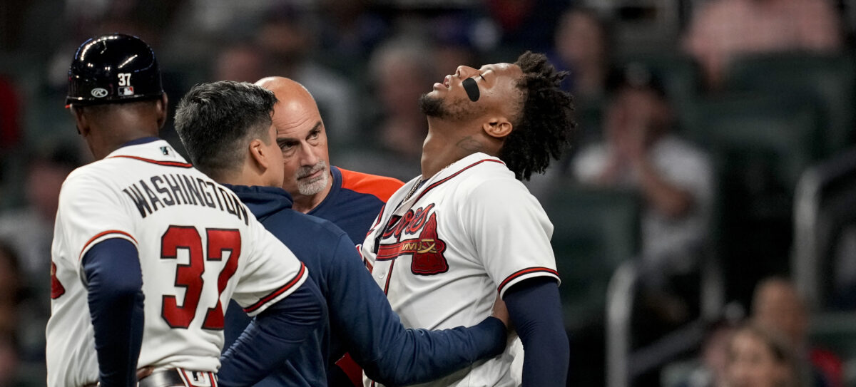 Ronald Acuña Jr. explained why there was no way he was leaving Game 2 despite the painful HBP