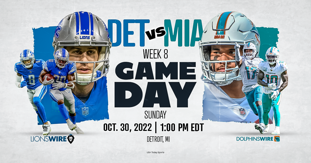 Lions vs. Dolphins: How to watch, listen, stream the Week 8 matchup