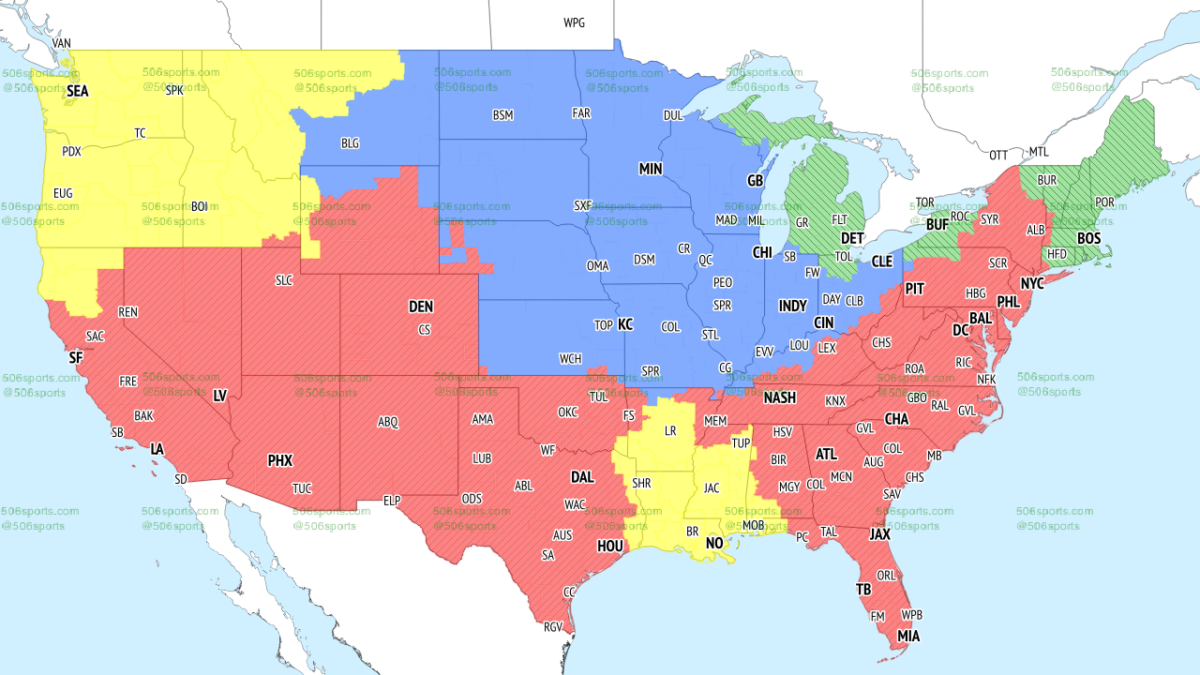Broadcast map for Bears vs. Vikings in Week 5