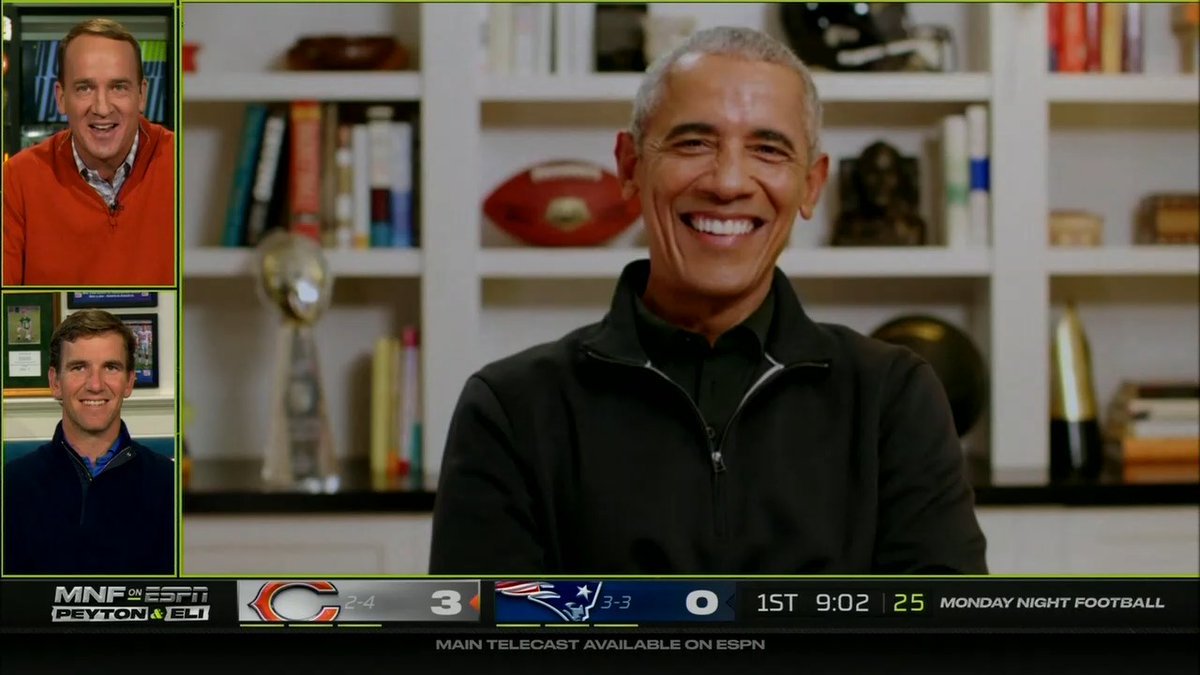 Barack Obama joined the ManningCast during Bears – Patriots and NFL fans couldn’t get enough