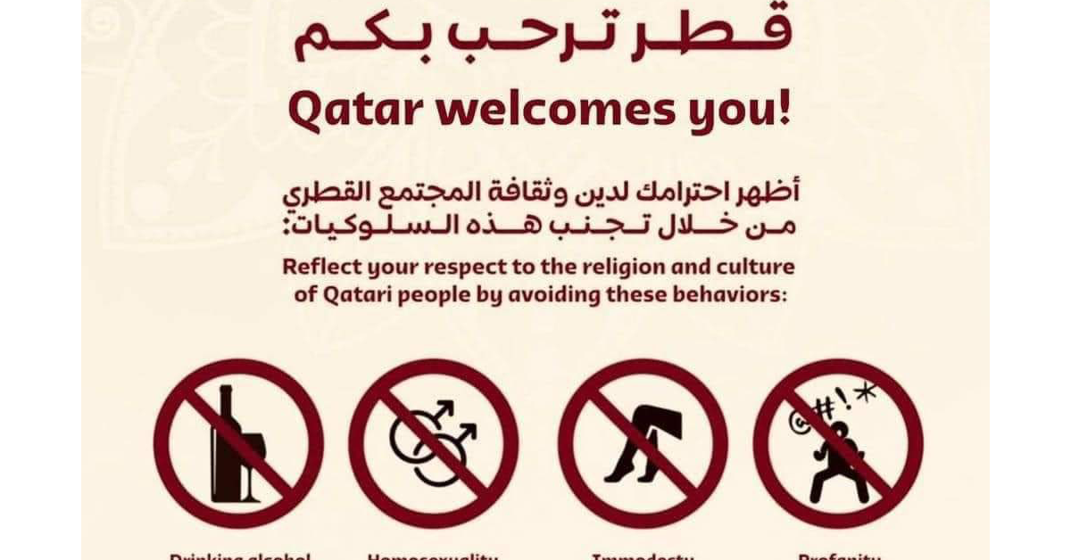 ¡Falso! Cartel sobre “buen comportamiento” en Qatar no es oficial
