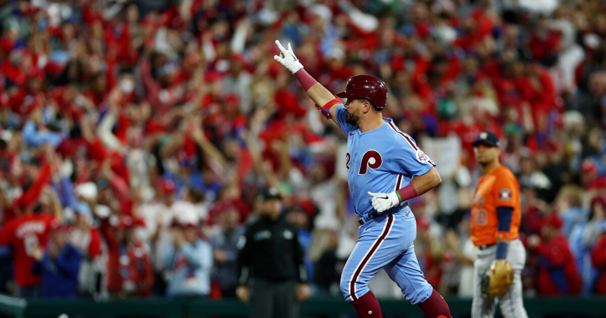 Kyle Schwarber ensured Phillies wouldn’t be embarrassingly no-hit again by mashing a HR in first at-bat