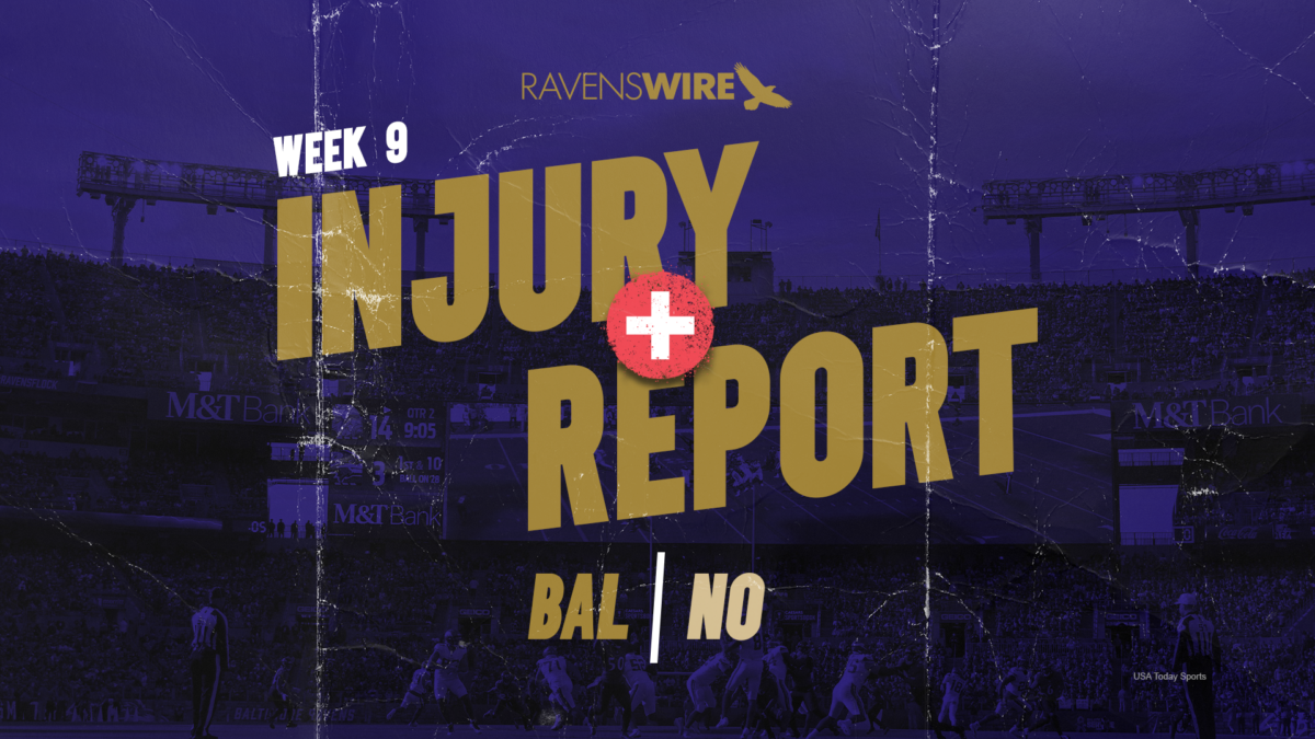 Ravens release second injury report for Week 9 matchup vs. Saints