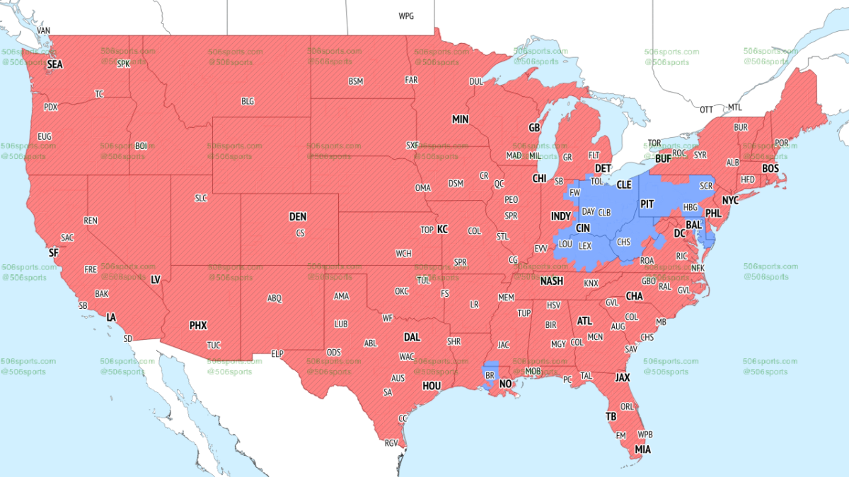 NFL Week 11 TV Broadcast Maps