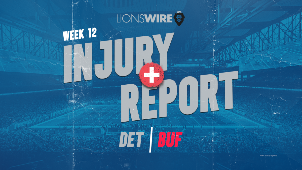 Lions final injury report for Week 12: 5 regular starters are out