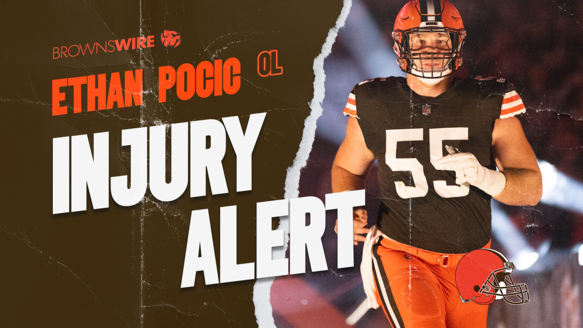 Browns lose C Ethan Pocic on first play, now in locker room