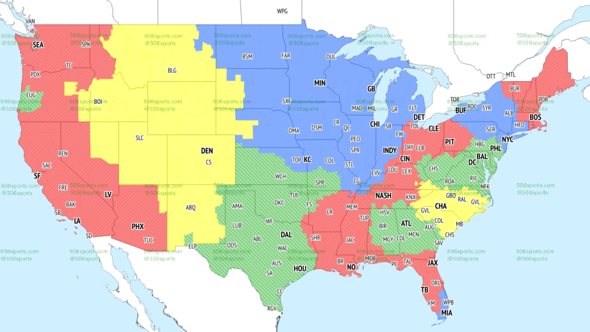 NFL Week 12 TV broadcast maps