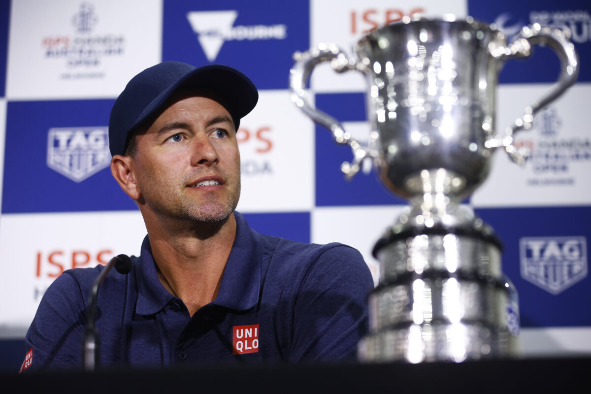 Adam Scott’s phone went off at his Australian Open press conference and revealed a familiar ring tone