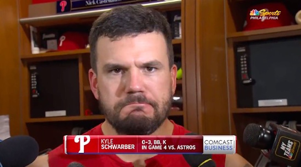 Kyle Schwarber had the most Philadelphia response to being no-hit by the Astros