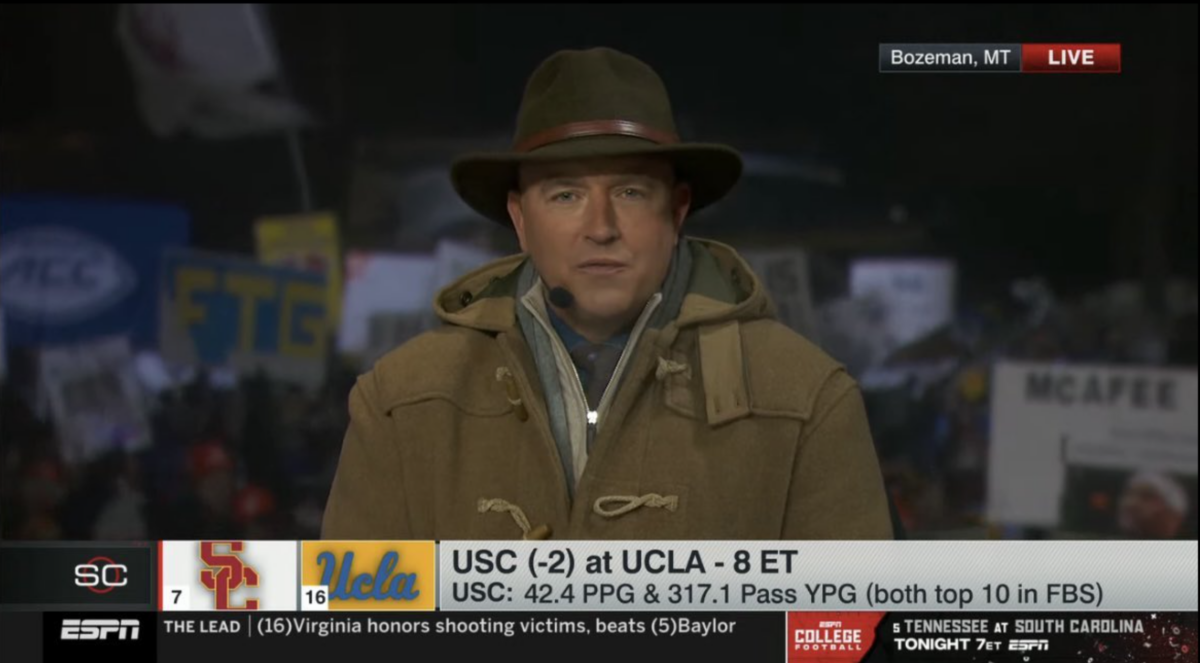 Kirk Herbstreit dressed for the Montana cold weather and everyone roasted his outfit