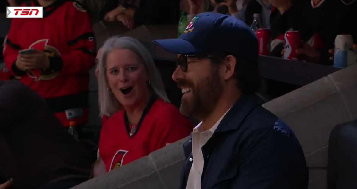 Senators fan has hilarious reaction to seeing Ryan Reynolds sitting next to her at a game
