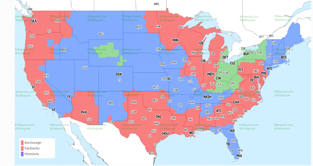 NFL Week 11 TV coverage maps