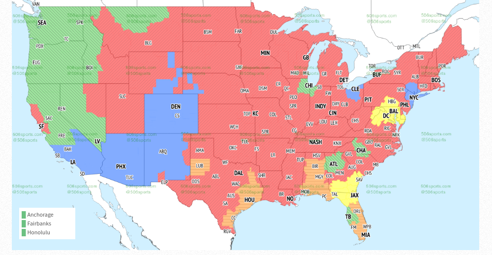 NFL Week 12 TV coverage maps