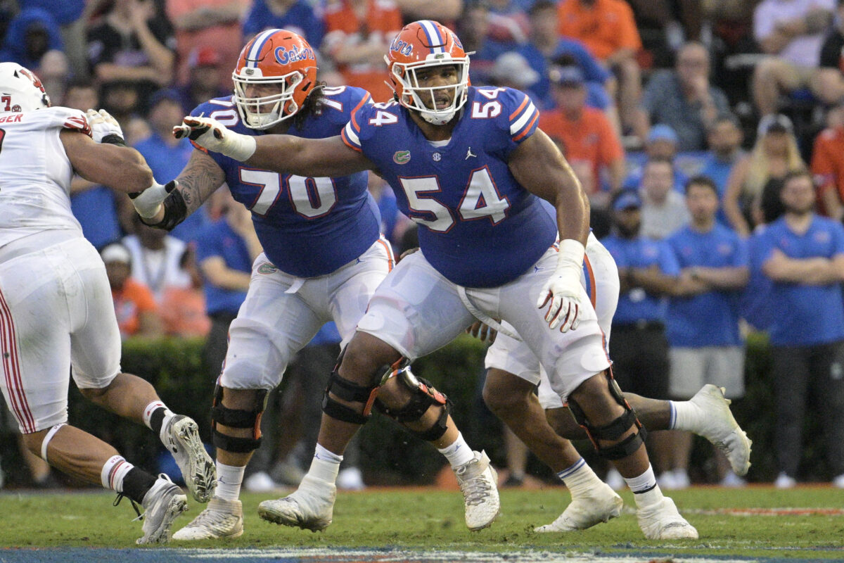 Florida OL O’Cyrus Torrence talks knee injury, missing LSU game