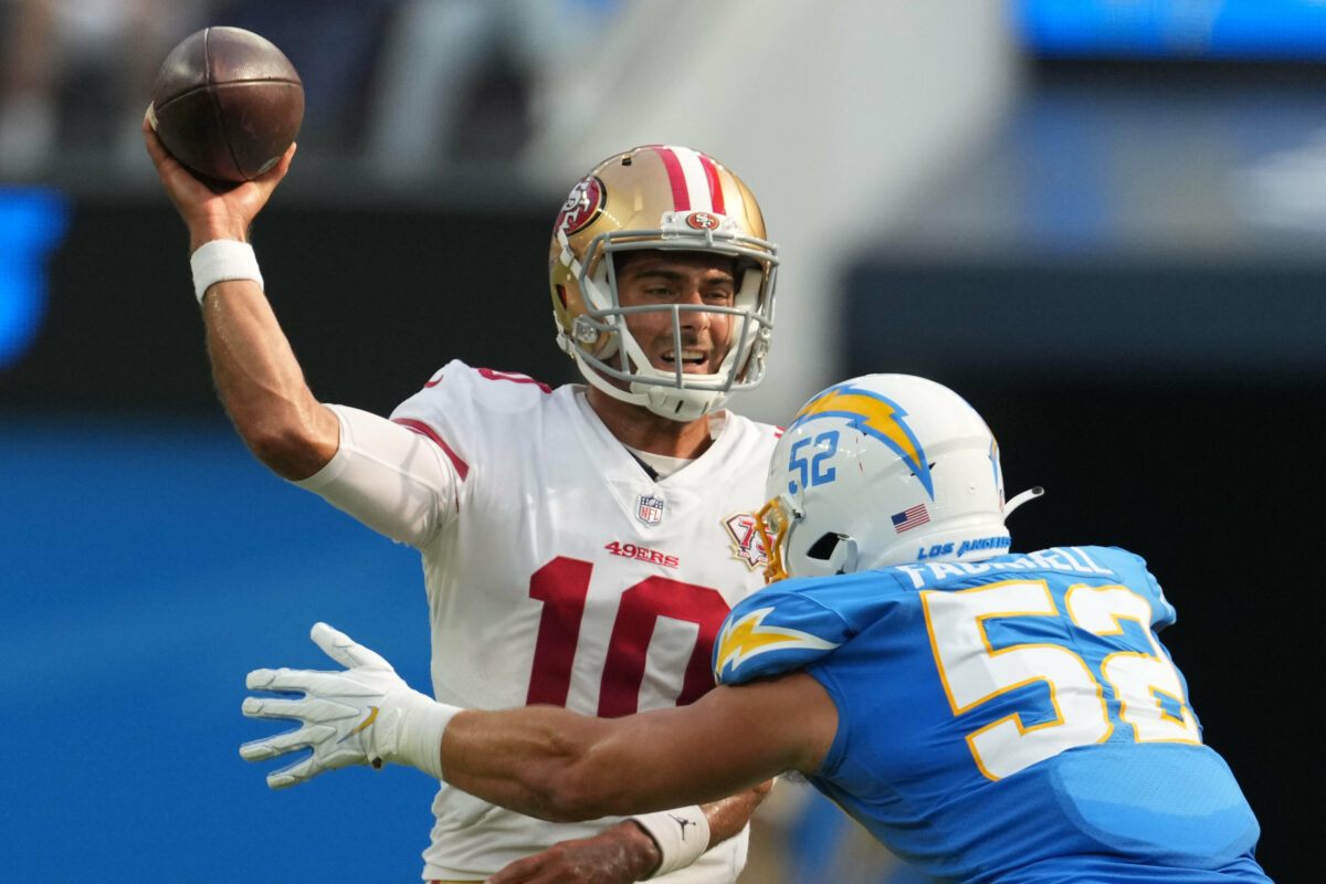 49ers favored big in Sunday Night Football game vs. Chargers